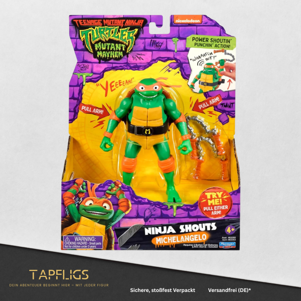 Teenage Mutant Ninja Turtles: Mutant Mayhem Ninja Shouts Michelangelo Actionfiguren 15 cm Ninja Shouts Sortiment