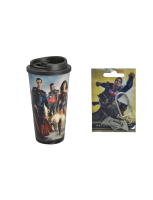 DC Set: Justice League Thermobecher 450 ml + Batman vs Superman Anhänger